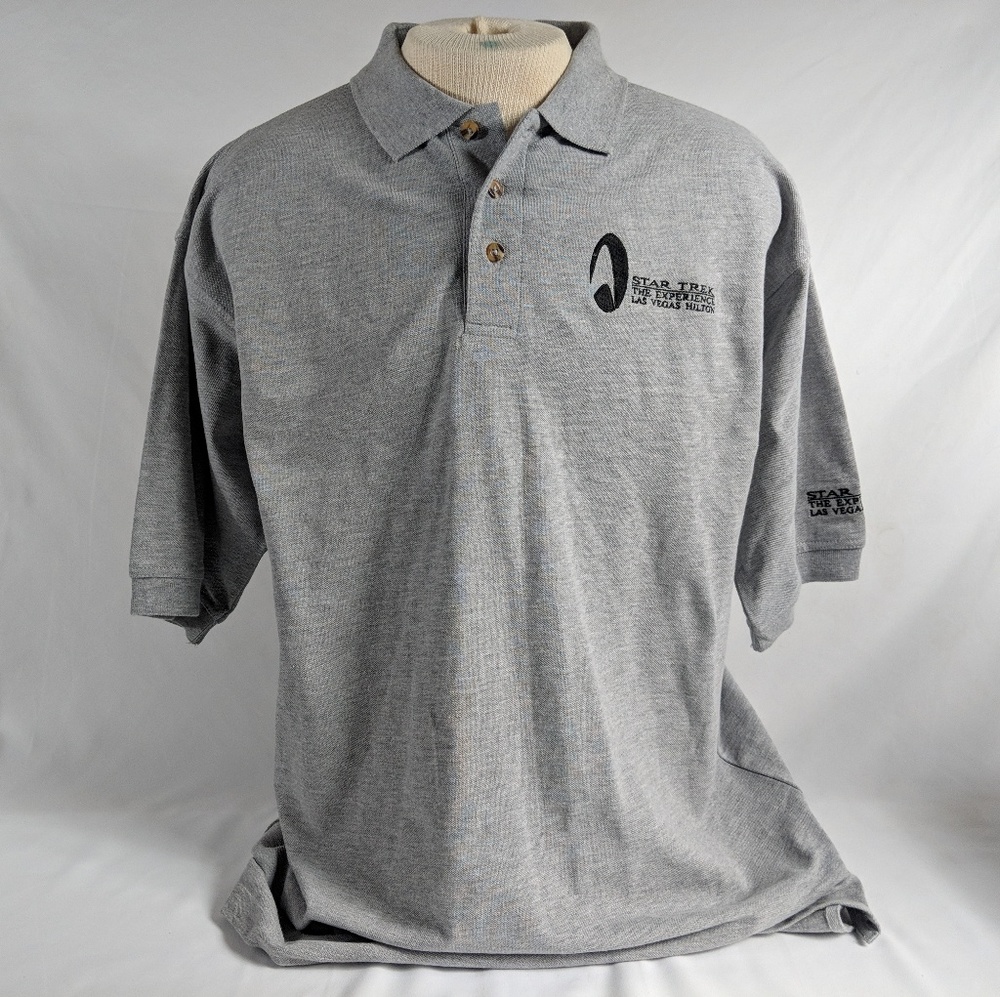 Star Trek The Experience Grey Polo Shirt Men XL